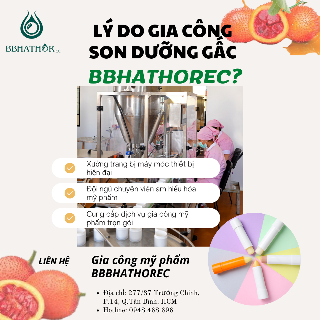 gia công son dưỡng gấc giá rẻ